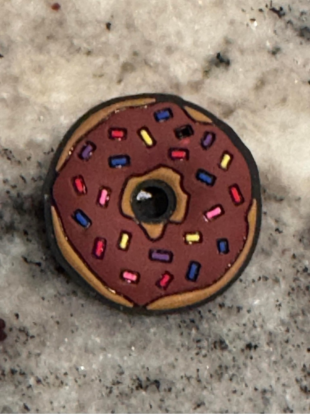 CROCS Donut Jibbitz Charm - Brown Frosting with Multicolor Sprinkles